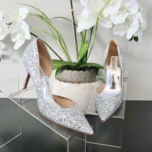 Badgley Mischka Silver Heels